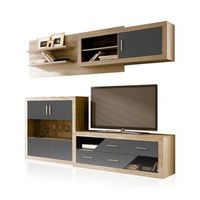 salon modular con gran capacidad de almacenaje 240 cm nuka v3 cambria - grafito 240 x 175 x 414 cm