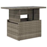 mesa de jardin  mesa de exterior superficie de vidrio ratan pe gris 100x55x73 cm
