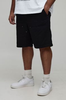 Plus Carpenter Relaxed Fit Shorts, Negro