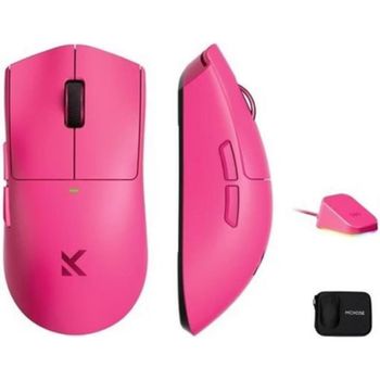 Ratón Mchose K7 Gaming inalámbrico 3200 DPI rosa 5 botones programables