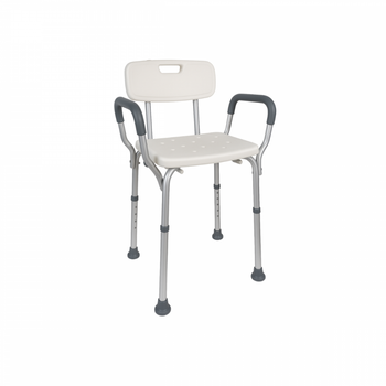 Silla De Baño Mobiclinic  Altura Regulable  Respaldo  Aluminio  Puerto