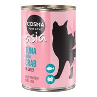 cosma asia en gelatina 12 x 400 g - pack ahorro - atun con cangrejo