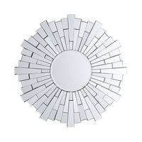 espejo de pared plateado 70 cm redondo acabado brillante vire