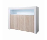 aparador salon comedor blancosonoma 155x37x915 3 puertas led aker muebles bonitos