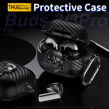 Estuche creativo con forma de calavera para AirPods 1/2/3, estuche para auriculares a prueba de golpes compatible con AirPods Pro 2/3