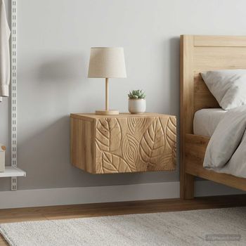 Set De 2 Mesas De Pared - Mueble - Madera De Ingeniería - Roble Artesanal (34.5x33x20cm)