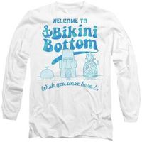 spongebob squarepants camiseta manga larga bikini bottom welcome para mujer