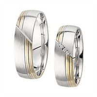alianzas oro amarillo y blanco con diamantes ancho 6 mm