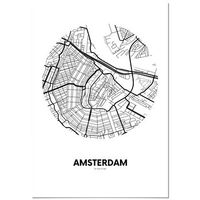 panorama cuadro de aluminio mapa circulo de amsterdam 70x100 cm