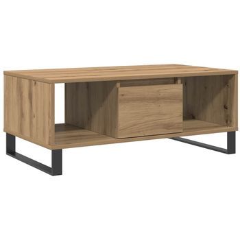 Mesa De Centro Madera De Ingeniería Roble Artisan 90x50x36,5 Cm Vidaxl