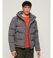superdry para hombre m5011743a cazadora acolchada con capucha everest gris s casual poliester manga larga