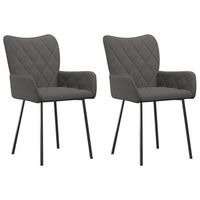 pack 2 uds sillas de comedor  silla de cocina  mueble de comedor tela gris oscuro