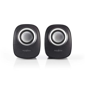 Altavoces Nedis CSPR10020BK Negro y Plata con diseño elegante y sonido claro