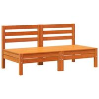 2 uds sofas de jardin  sofa de exterior sin reposabrazos pino macizo marron cera