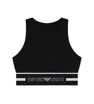 Emporio Armani para mujer. EW002960_AF19023 Top Everyday negro (S), Casual, Deportivo, Algodón, Multideporte, Sin mangas / Tirantes