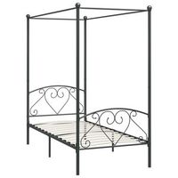 cama matrimonial  cama para adultos  estructura de cama con dosel metal gris 120x200 cm