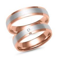 alianzas de oro blanco y rosa con diamante