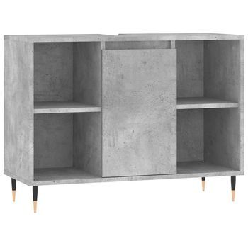 Mueble De Baño | Armario De Baño Madera De Ingeniería Gris Hormigón 80x33x60 Cm