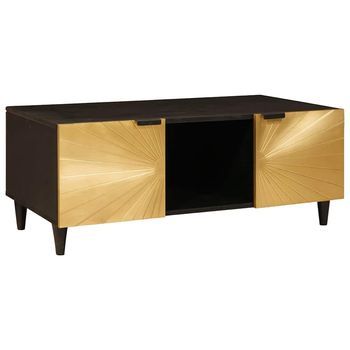 Mesa De Centro Negro Y Dorado 100 X 54 X 40 Cm Vidaxl