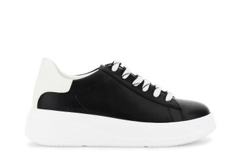 zapatillas de cuero black/white 37