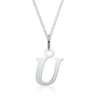 cadena letra u plata 925