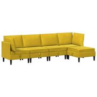 juego de muebles de salon 5 uds amarillo terciopelo vidaxl
