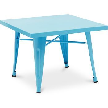Mesa Infantil - Diseño Industrial - Metal - 60cm - New Edition - Stylix Turquesa