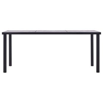 Mesa De Comedor | Mesa De Cena De Mdf Negro Y Gris Hormigón 180x90x75 Cm