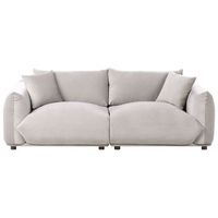 sofa moderno de 3 plazas de terciopelo con cojines sala de estar tapiceria gris pardo luvos