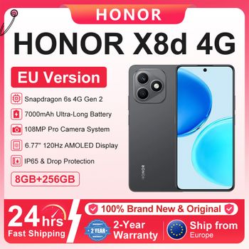 HONOR X8d smartphone Snapdragon 6s 4G Gen 2   7000mAh battery 45W super fast charging 108MP high-definition main camera 6.77