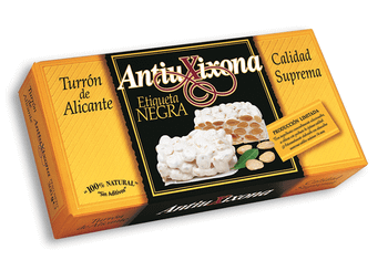 Turrón de Alicante (duro) Antiu Xixona Etiqueta Negra 150g