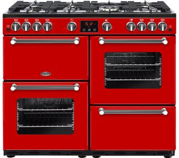 BELLING Kensington 100G Gas Range Cooker - Red & Chrome, Red