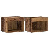 conjunto de mueble de tv 2 uds  mueble de salon  gabinete de tv madera vieja 40 x 30 x 30 cm