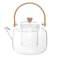 tetera de cristal y bambu 090 l
