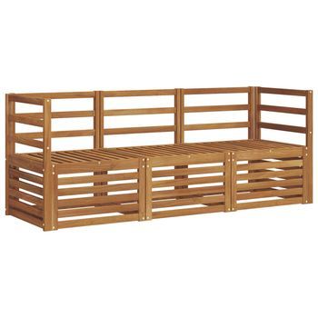 Juegos De Sofás 3 Uds. Natural Madera De Acacia Sólida Vidaxl