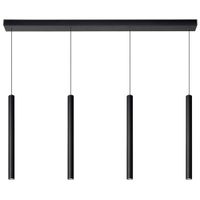 lampara de techo 4 luces metal negro 120cm