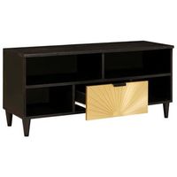 mueble de tv  mueble de salon  gabinete de tv con cajon negro y dorado 100 x 33 x 46 cm