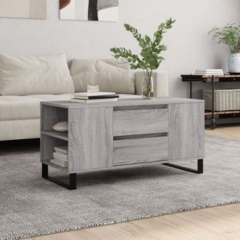 Mesa De Centro，mesa Auxiliar，mesa De Café Madera De Ingeniería Gris Sonoma 102x44,5x50 Cm Cfw774312