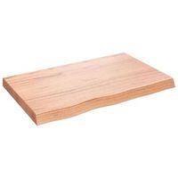 tablero mesa madera roble tratada marron claro 80x50x2-6 cm vidaxl
