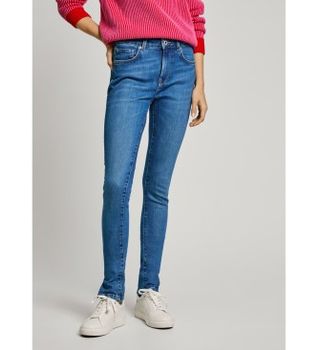 Pepe Jeans para mujer. PL204728NC3 Jeans en fit skinny Regent azul (26/30), Casual, Algodón, Denim, Sostenible