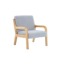 sillon infantil escandinavo de madera y tela borreguito gris raton