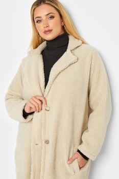 Yours Luxury Abrigo Crema De Peluche, Mujer Curvy Y Tallas Grandes, Yours Luxury Capsule Collection