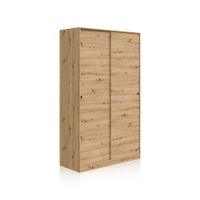armario de puertas correderas 120x200 cm melamina alpine oak