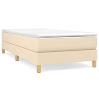 cama tapizada 193x90x25 cm tejido - crema
