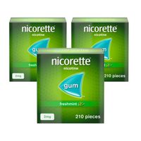 nicorette freshmint gum 2mg - 210 pieces - 3 pack