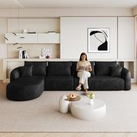 sofa modular de esquina de 336 cm negro