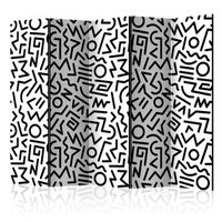 biombo - black and white maze ii 225x172 cm
