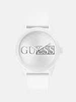 reloj analogico con detalle de logotipo