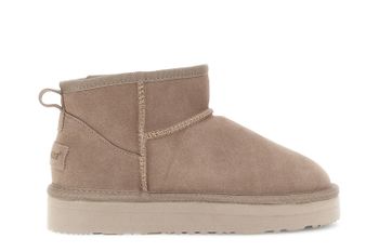 botines de ante con pelo sintético taupe