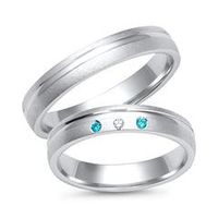 alianzas 18 quilates oro blanco 3 diamantes